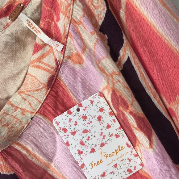 NWT Free People Floral Maxi Skirt Pink